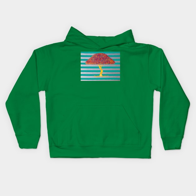 Candied Striped Golden Tree Kids Hoodie by Art2rags